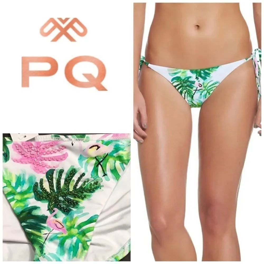 PILYQ beaded flamingo bikini bottom. NWT